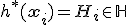 $h^{*}(\mathbf{x}_i) = H_i\in\mathbb{H}$