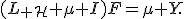 (L_{\cal H}+\mu I)F=\mu Y.