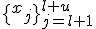 \{x_j\}_{j=l+1}^{l+u}