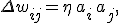 \Delta w_{ij} = \eta \, a_i \, a_j,
