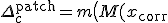 \Delta_c^{\mathrm{patch}}=m\bigl(M(x_{\mathrm{corr}};h_c\leftarrow h_c^{\mathrm{clean}})\bigr)-m_{\mathrm{corr}}.