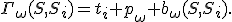 \Gamma_\omega(S,S_i)=t_i p_\omega b_\omega(S,S_i).