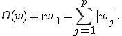 \Omega(w)=\|w\|_1=\sum_{j=1}^{p}|w_j|.