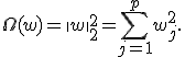 \Omega(w)=\|w\|_2^2=\sum_{j=1}^{p}w_j^2.