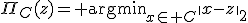 \Pi_C(z)={\rm argmin}_{x\in C}\|x-z\|_2