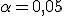 \alpha=0{,}05