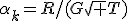 \alpha_k=R/(G\sqrt T)