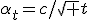 \alpha_t=c/\sqrt t