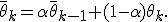 \bar\theta_k=\alpha\bar\theta_{k-1}+(1-\alpha)\theta_k.