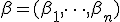 \beta = (\beta_1, \dots, \beta_n)