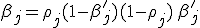 \beta_j = \rho_j (1 - \beta'_j) + (1 - \rho_j)\, \beta'_j
