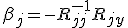 \beta_j = -R_{jj}^{-1} R_{jy}