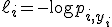 \ell_i = -\log p_{i,y_i}