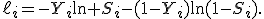 \ell_i=-Y_i\ln S_i-(1-Y_i)\ln(1-S_i).