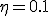 \eta = 0.1