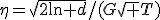 \eta=\sqrt{2\ln d}/(G\sqrt T)