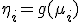 \eta_i = g(\mu_i)