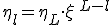 \eta_l = \eta_L \cdot \xi^{\,L-l}