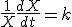 \frac{1}{X}\frac{dX}{dt}=k