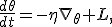
\frac{d\theta}{dt}
=
-\eta
\nabla_\theta L,
