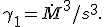 \gamma_1 = \dot M^3 / s^3.