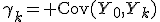 \gamma_k={\rm Cov}(Y_0,Y_k)