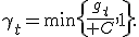 \gamma_t=\min\left\{{g_t\over C},1\right\}.