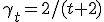 \gamma_t=2/(t+2)