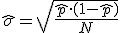 \hat\sigma = \sqrt{\hat p\cdot (1-\hat p)\over N}