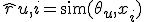 \hat{r}{u,i} = \text{sim}(\theta_u, x_i)