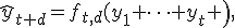 \hat{y}_{t+d}=f_{t,d}\left (y_1 \dots y_t \right),\; d \in \left{1,2, \dots D\right},\; D