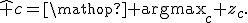 \hat c=\mathop{\rm argmax}_c z_c.