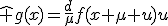 \hat g(x)=\frac{d}{\mu}f(x+\mu u)u