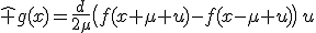 \hat g(x)=\frac{d}{2\mu}\bigl(f(x+\mu u)-f(x-\mu u)\bigr)\,u