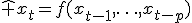 
\hat x_t=f(x_{t-1},\ldots,x_{t-p})
