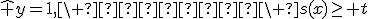 \hat y=1,\ \mathrm{если}\ s(x)\geq t