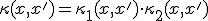 \kappa(x, x') = \kappa_1(x, x') \cdot \kappa_2(x, x')