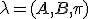 \lambda = (A, B, \pi)