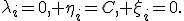 \lambda_i=0, \eta_i=C, \xi_i=0.