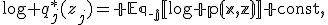 
\log q_j^*(z_j)=
\mathbb E_{q_{-j}}[\log p(x,z)]+\operatorname{const},
