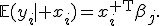 \mathbb{E}(y_i\mid x_i)=x_i^{\mathsf T}\beta_j.