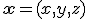 \mathbf{x}=(x,y,z)