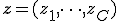 \mathbf{z} = (z_1, \dots, z_C)
