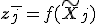 \mathbf{z}_j^{-} = f(\tilde{X}_j)