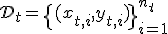
\mathcal{D}_t=\{(x_{t,i},y_{t,i})\}_{i=1}^{n_t}
