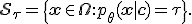 \mathcal{S}_\tau=\{\mathbf{x}\in\Omega:p_\theta(\mathbf{x}\mid\mathbf{c})=\tau\}.