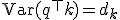 \mathrm{Var}(q^\top k) = d_k