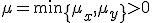 \mu=\min\{\mu_x,\mu_y\}>0
