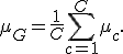\mu_G=\frac{1}{C}\sum_{c=1}^{C}\mu_c.