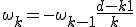 \omega_k = -\omega_{k-1} \frac{d - k + 1}{k}